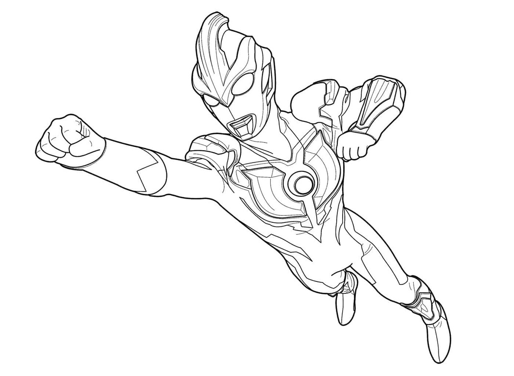 Coloriage Dessiner Ultraman volant