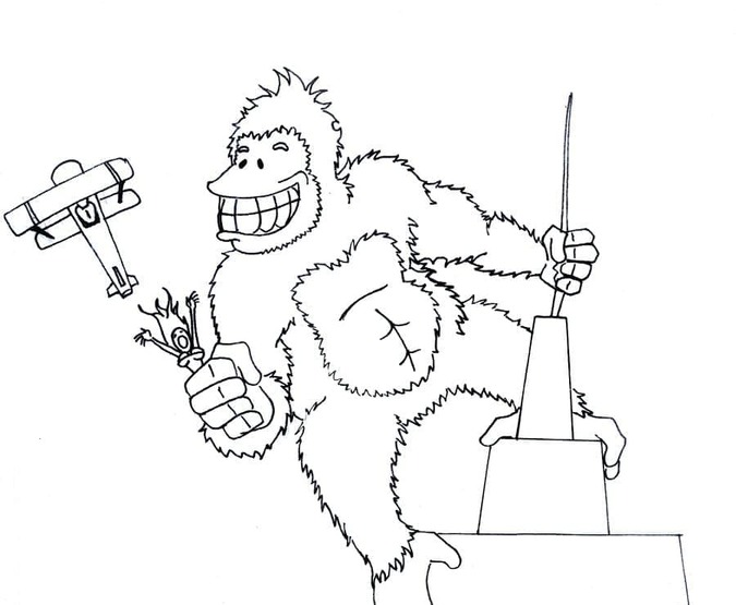 Coloriage Drôle de King Kong