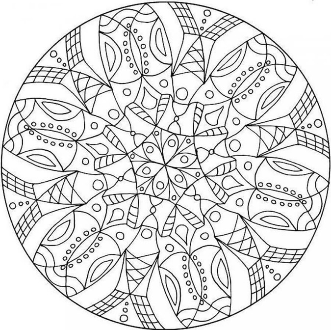 Coloriage Imprimer Mandala abstrait