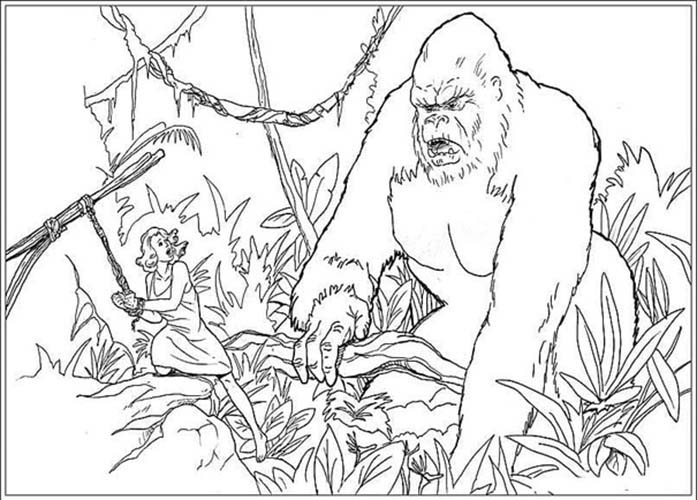 Coloriage King Kong et la fille