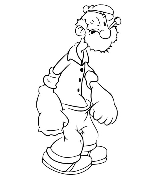 Coloriage Le vieux Popeye