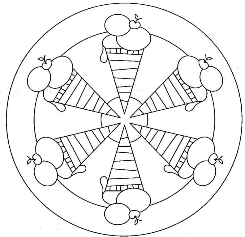 Coloriage Mandala abstrait avec de la glace