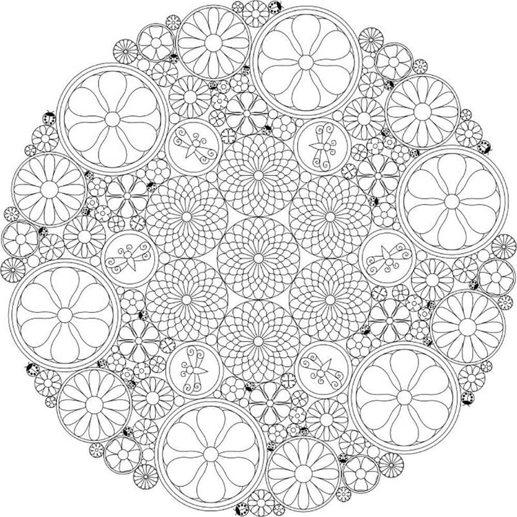 Coloriage Mandala abstrait imprimable