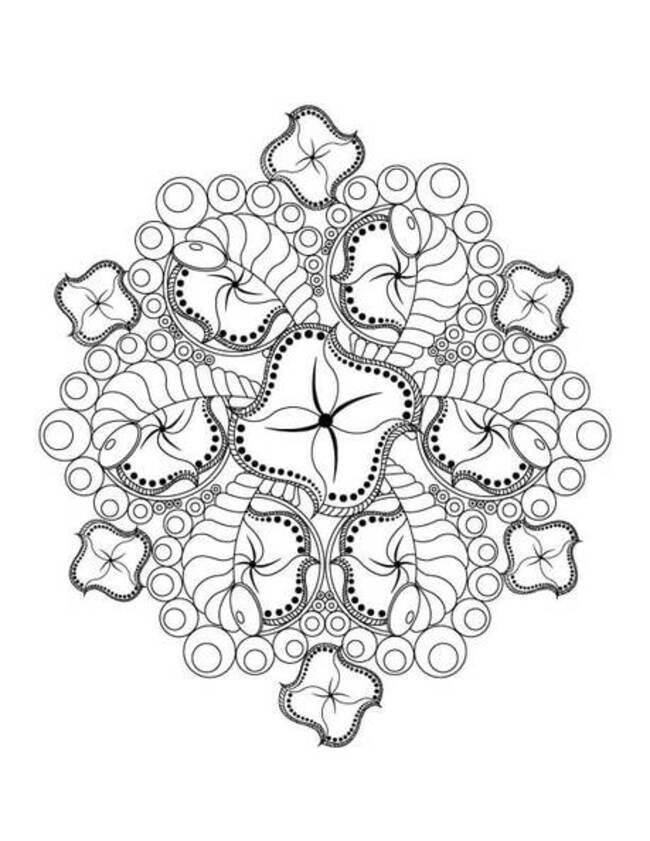 Coloriage Mandala de fleurs abstrait