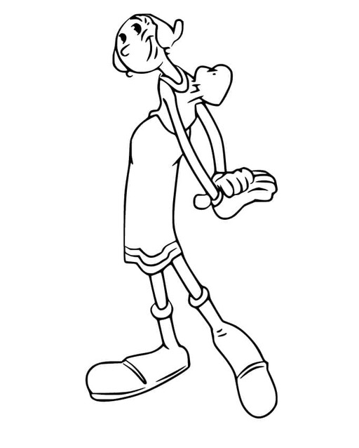 Coloriage Olive Oyl amoureuse