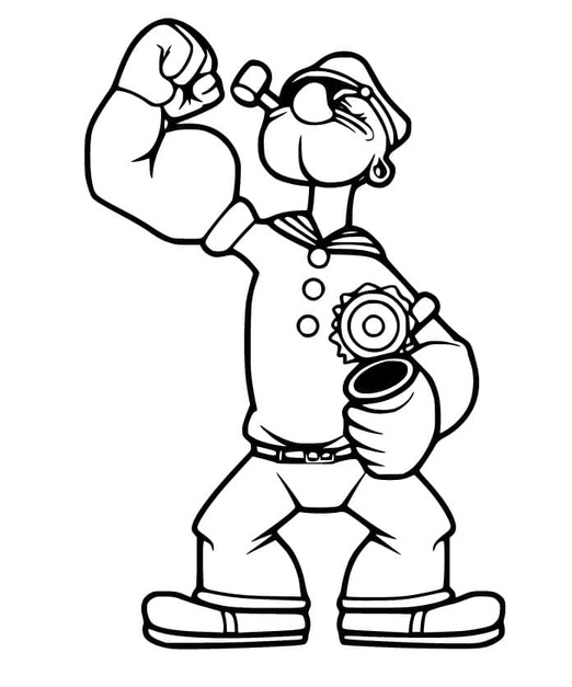 Coloriage Popeye fort