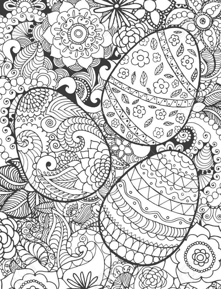 Coloriage Dessin basique Pâques adulte