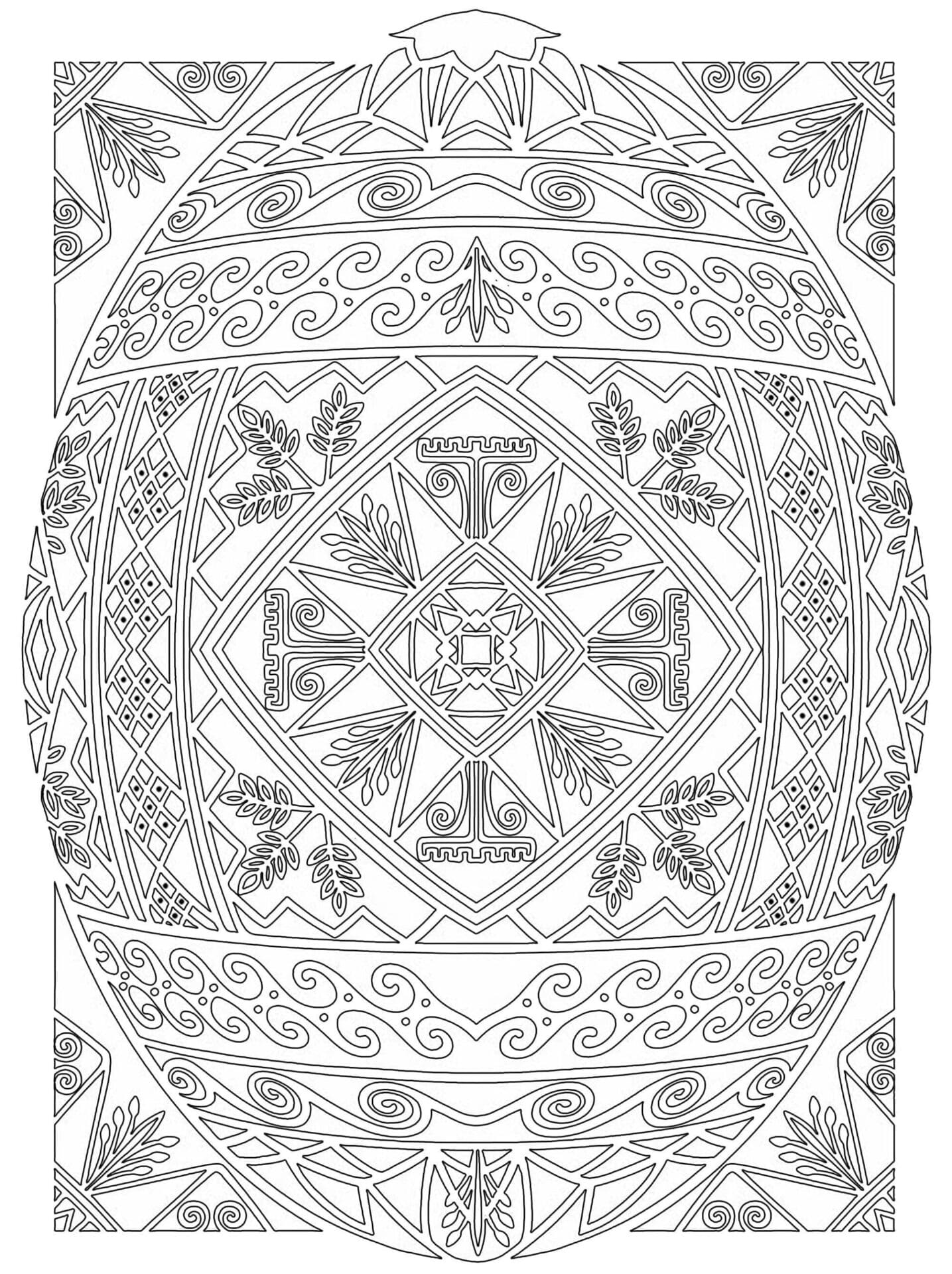 Coloriage Dessin normal Pâques adulte à imprimer