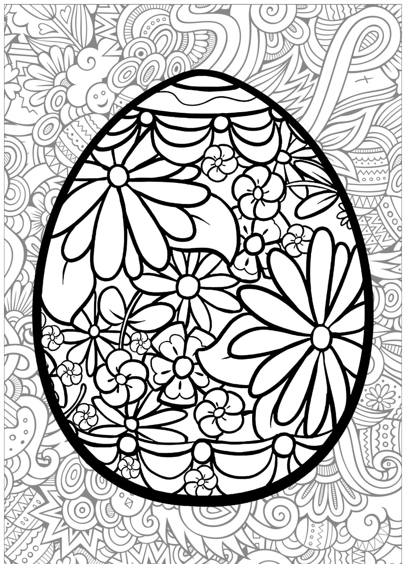 Coloriage Dessin Pâques adulte basique