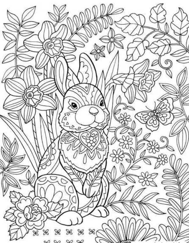 Coloriage Dessin Pâques adulte imprimable gratuite à imprimer