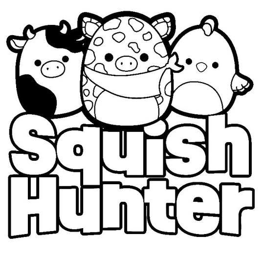 Coloriage Dessine Squish Hunter squishmallows