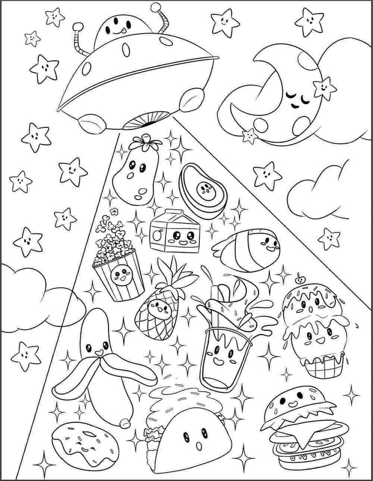 Coloriage Dessine squishmallows alimentaires