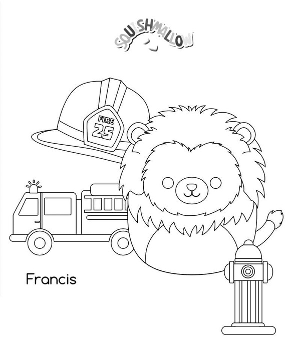 Coloriage Dessine squishmallows Francis Lion