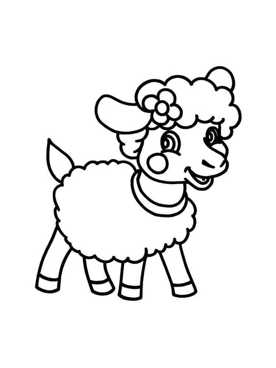 Coloriage Dessine un agneau adorable