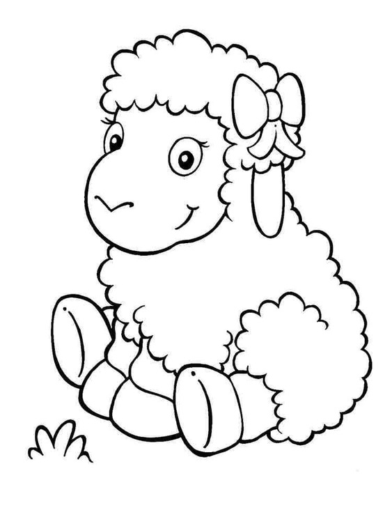 Coloriage Dessine un petit agneau mignon