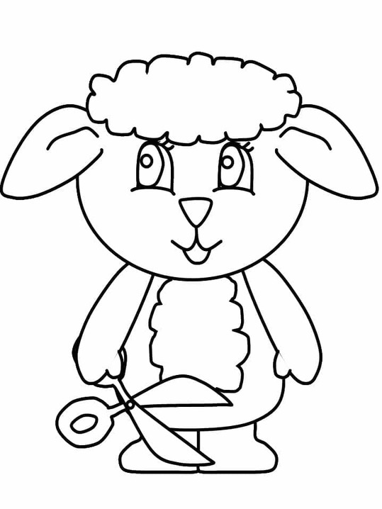 Coloriage Dessiner agneau pour les enfants