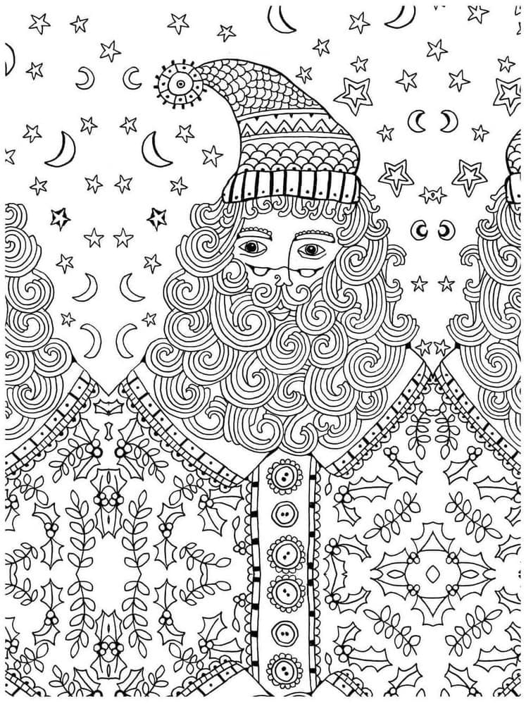 Coloriage Dessiner facile Noel Adulte à imprimer