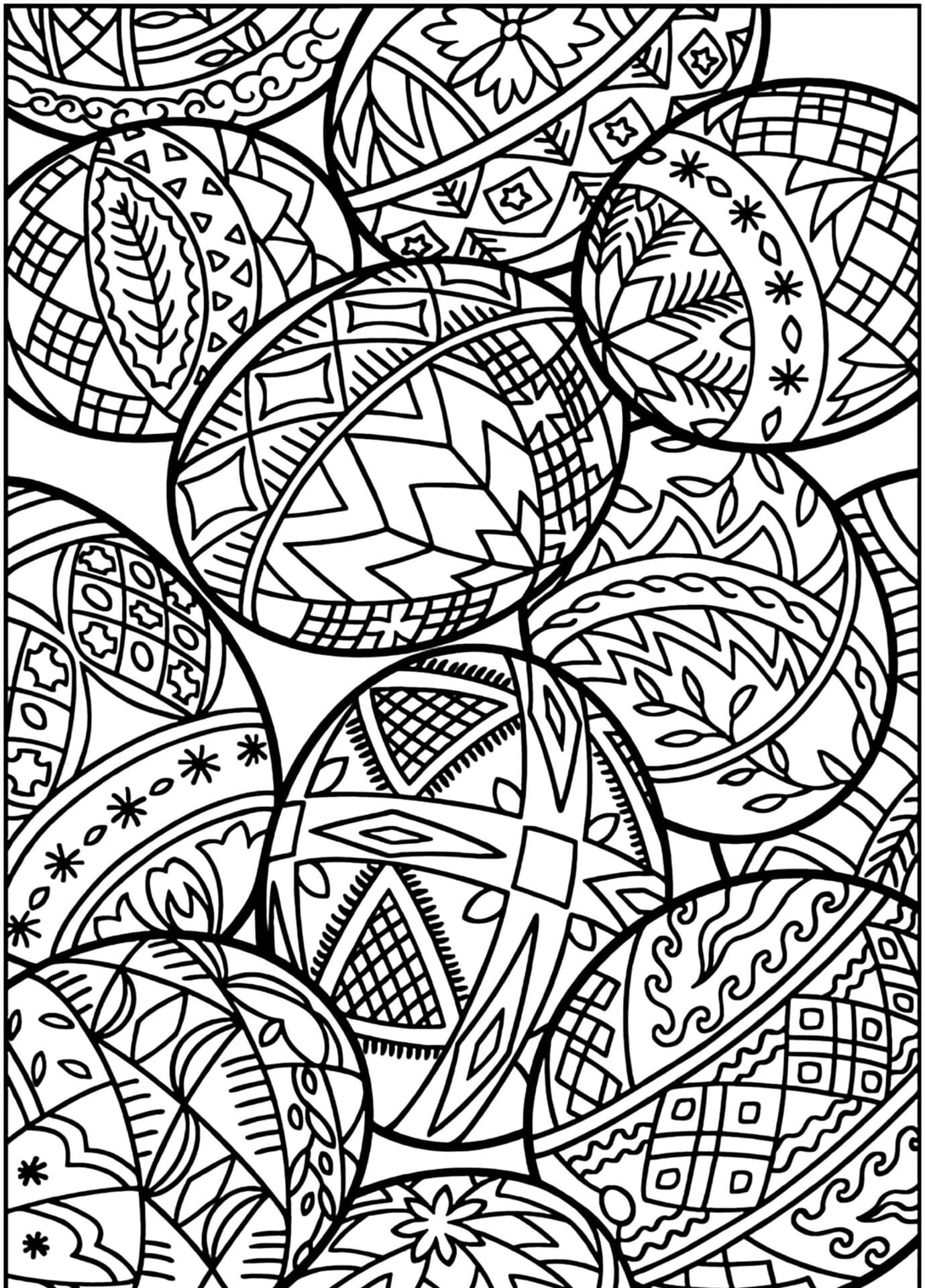 Coloriage Dessiner facile Pâques adulte à imprimer