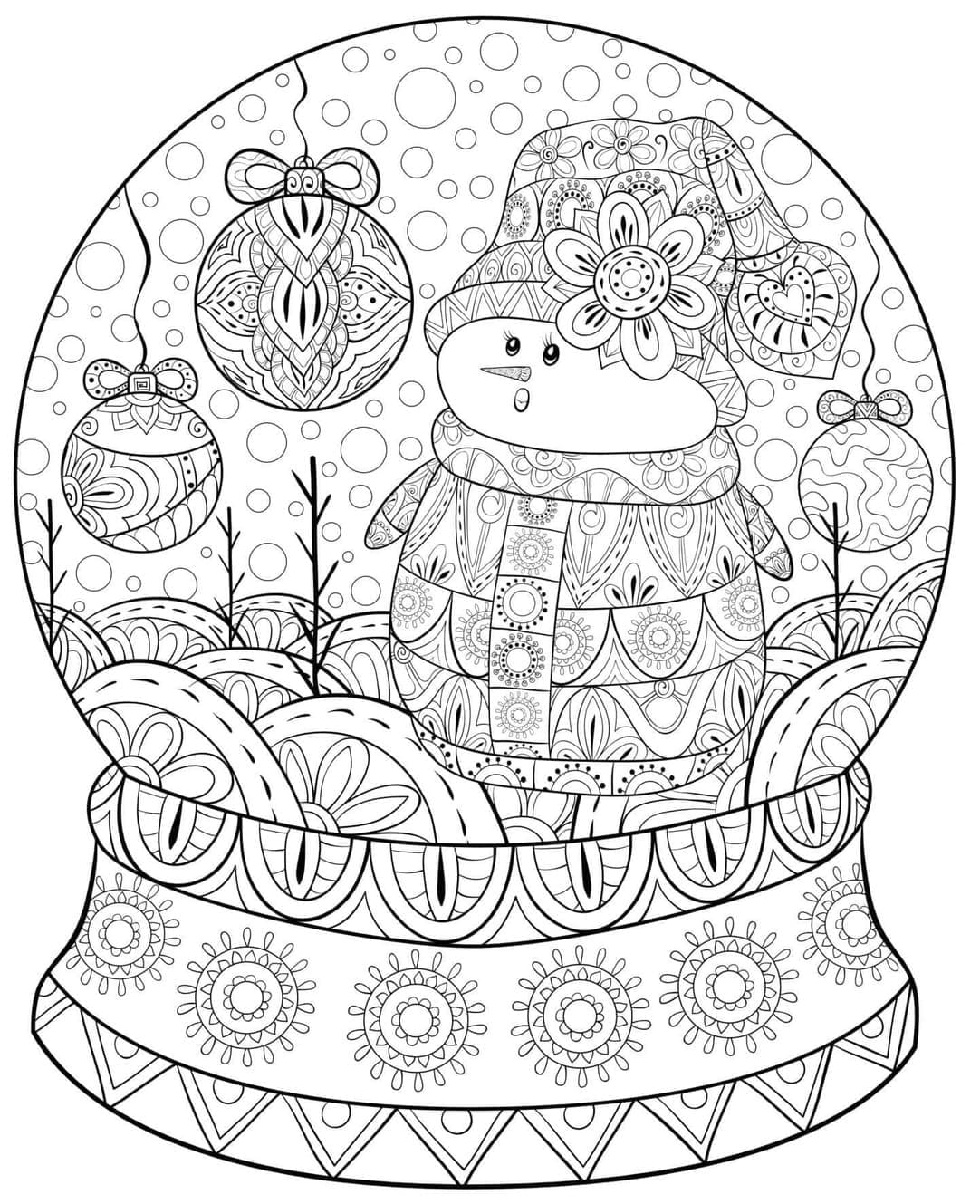 Coloriage Dessiner gratuit imprimable Noel Adulte à imprimer