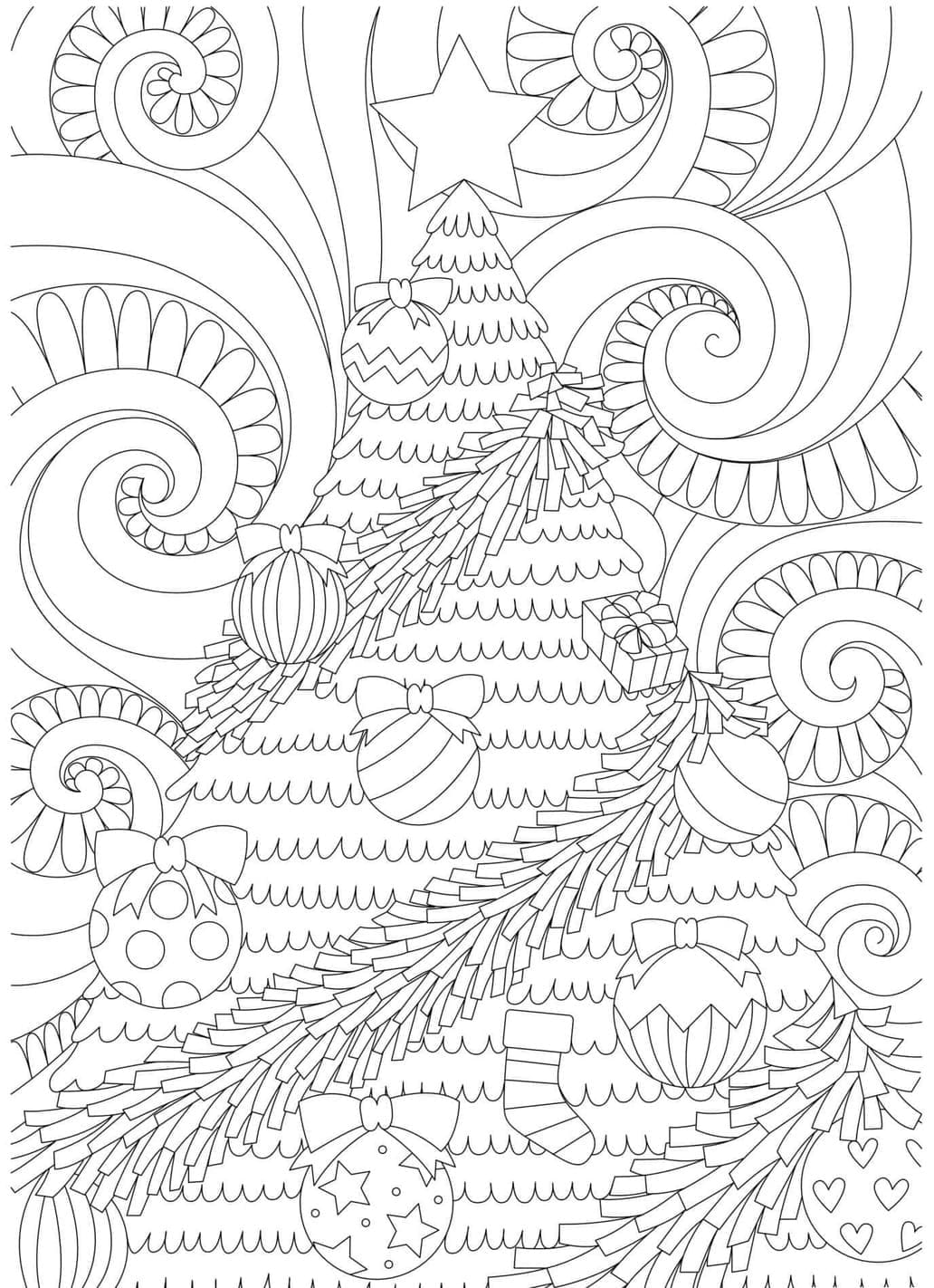 Coloriage Dessiner gratuit Noel Adulte facile