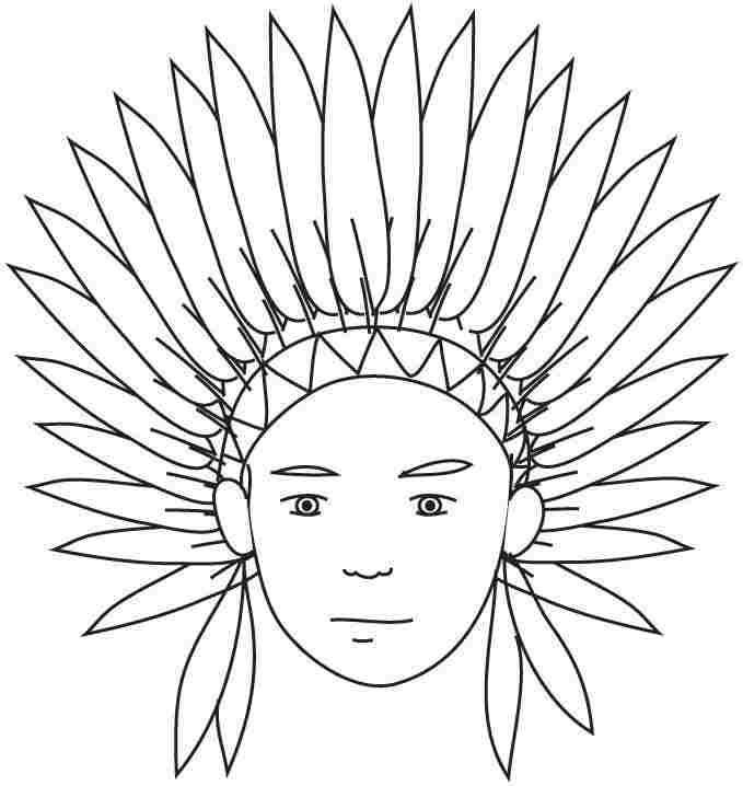 Coloriage Dessiner le visage des Indiens à imprimer