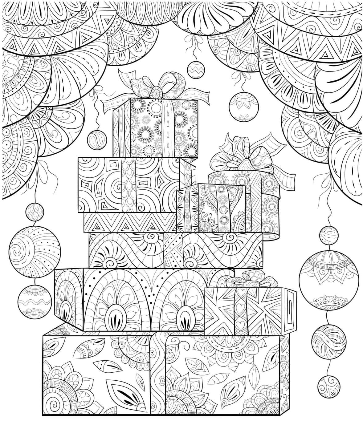 Coloriage Dessiner Noel Adulte 1 à imprimer