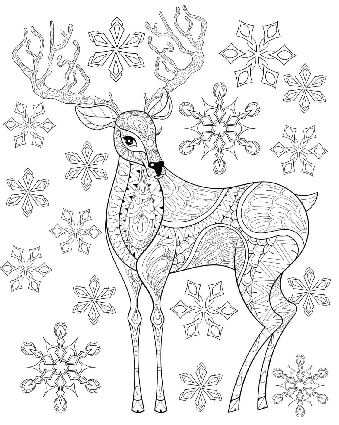 Coloriage Dessiner Noel Adulte basique imprimer à imprimer