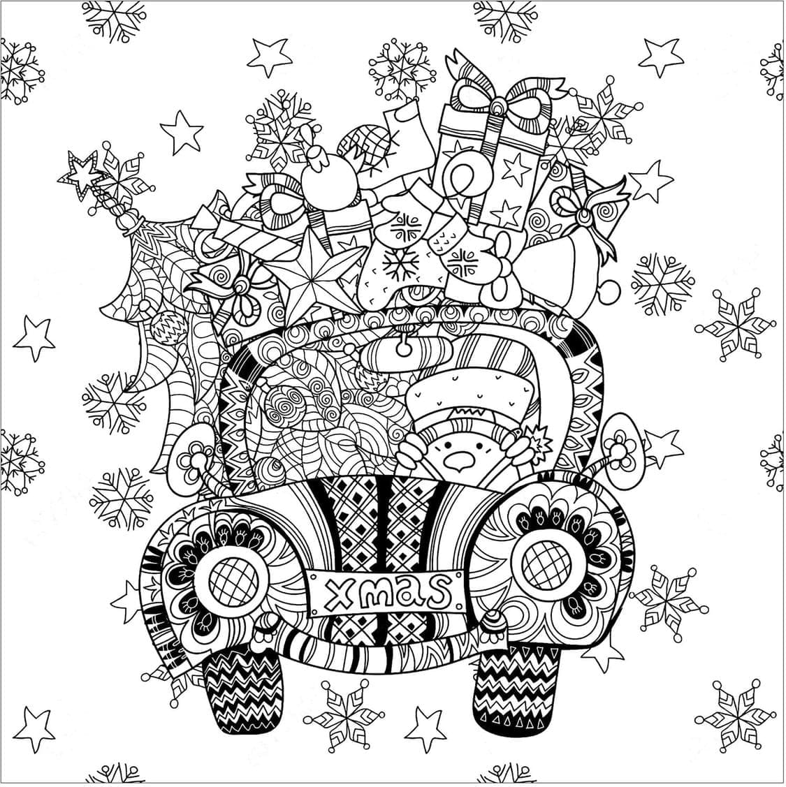 Coloriage Dessiner Noel Adulte Chez enfants