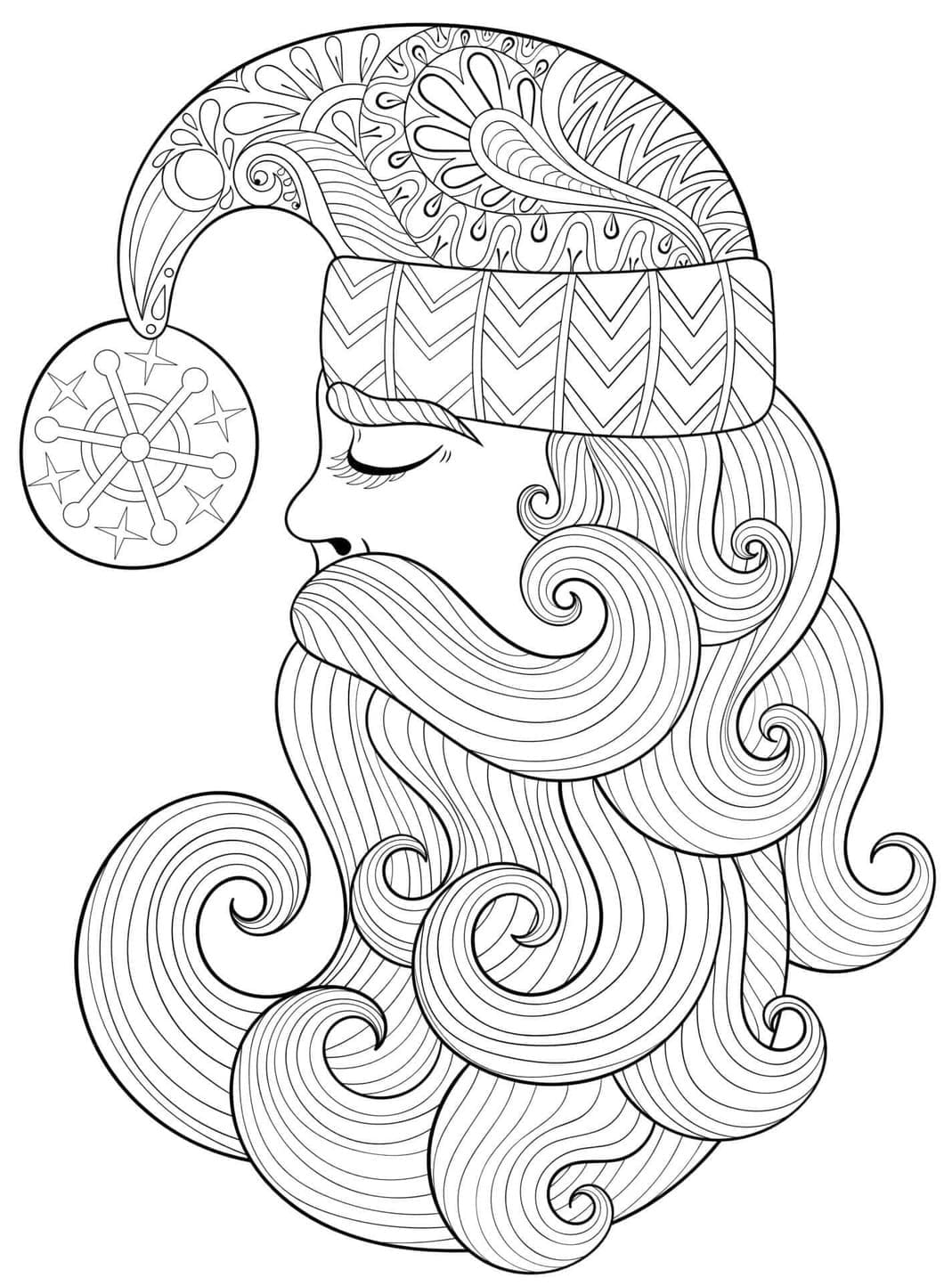 Coloriage Dessiner Noel Adulte gratuit pour les enfants