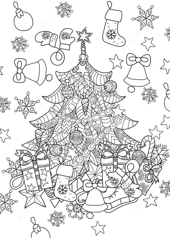 Coloriage Dessiner Noel Adulte très facile