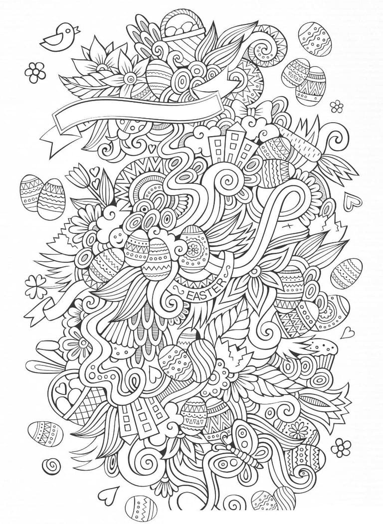 Coloriage Dessiner Pâques adultes enfants à imprimer