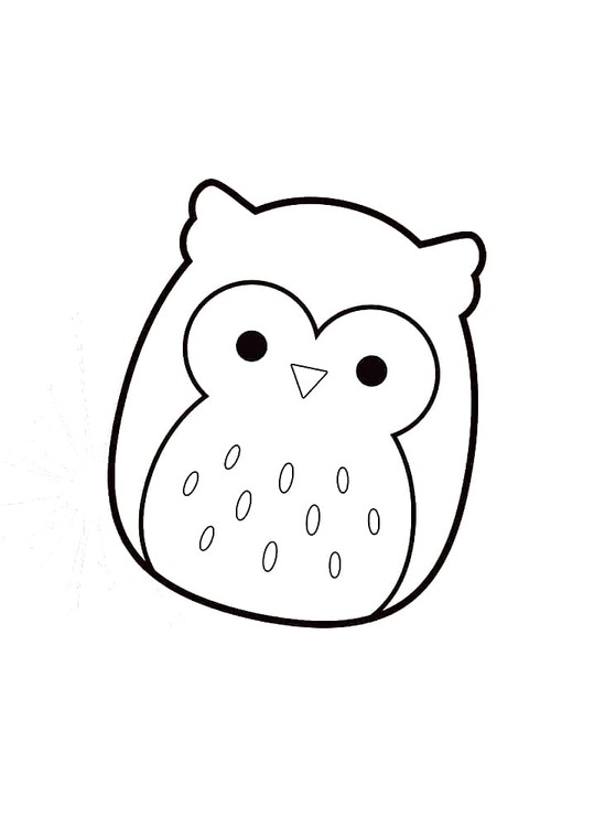 Coloriage Dessiner squishmallows Hoot à imprimer