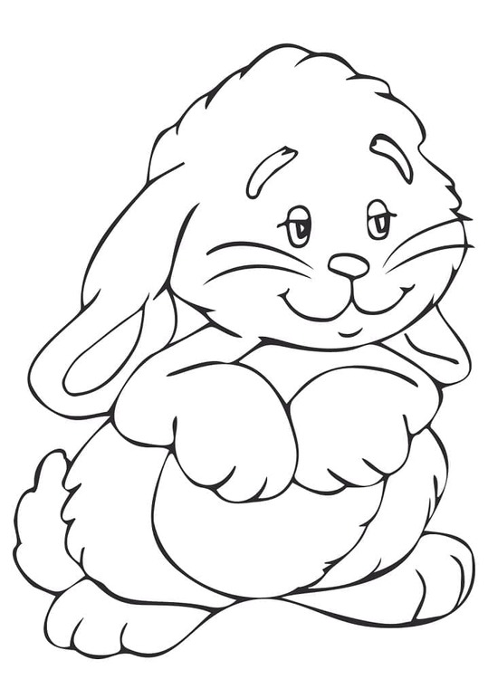 Coloriage Dessiner un lièvre mignon en animé à imprimer