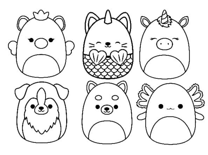 Coloriage Dessinez squishmallows pour les enfants