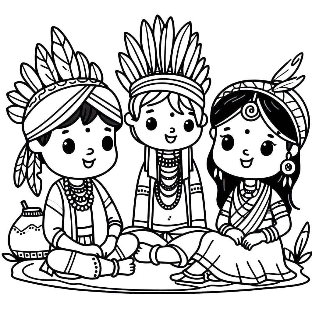 Coloriage Indiens 1