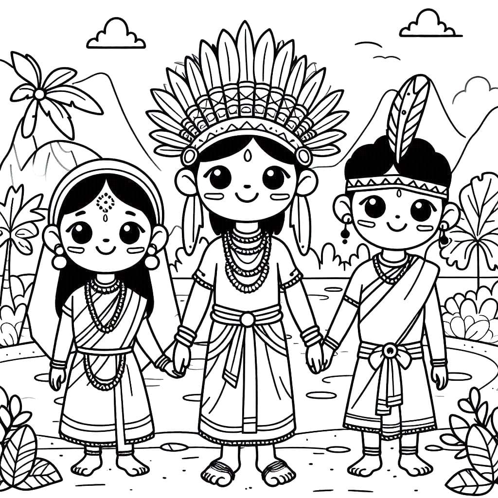 Coloriage Indiens 4 à imprimer