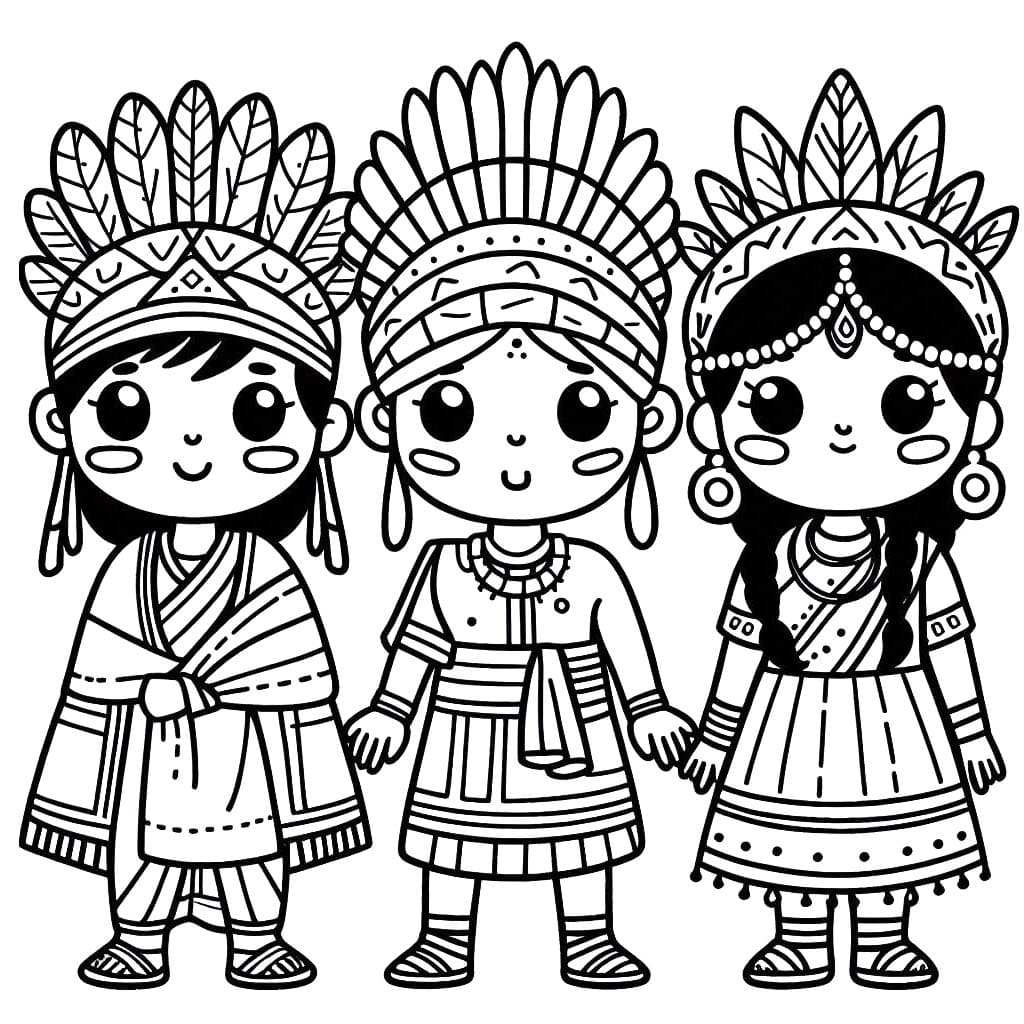 Coloriage Indiens 5 à imprimer