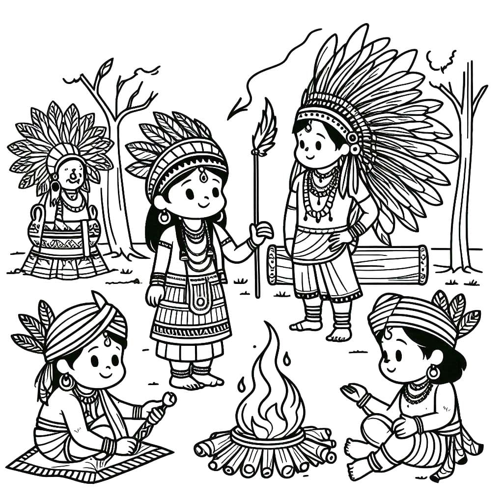 Coloriage Indiens 6 à imprimer