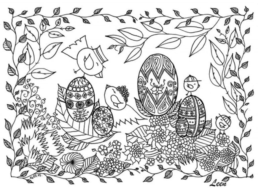 Coloriage Paques Adulte 1 à imprimer