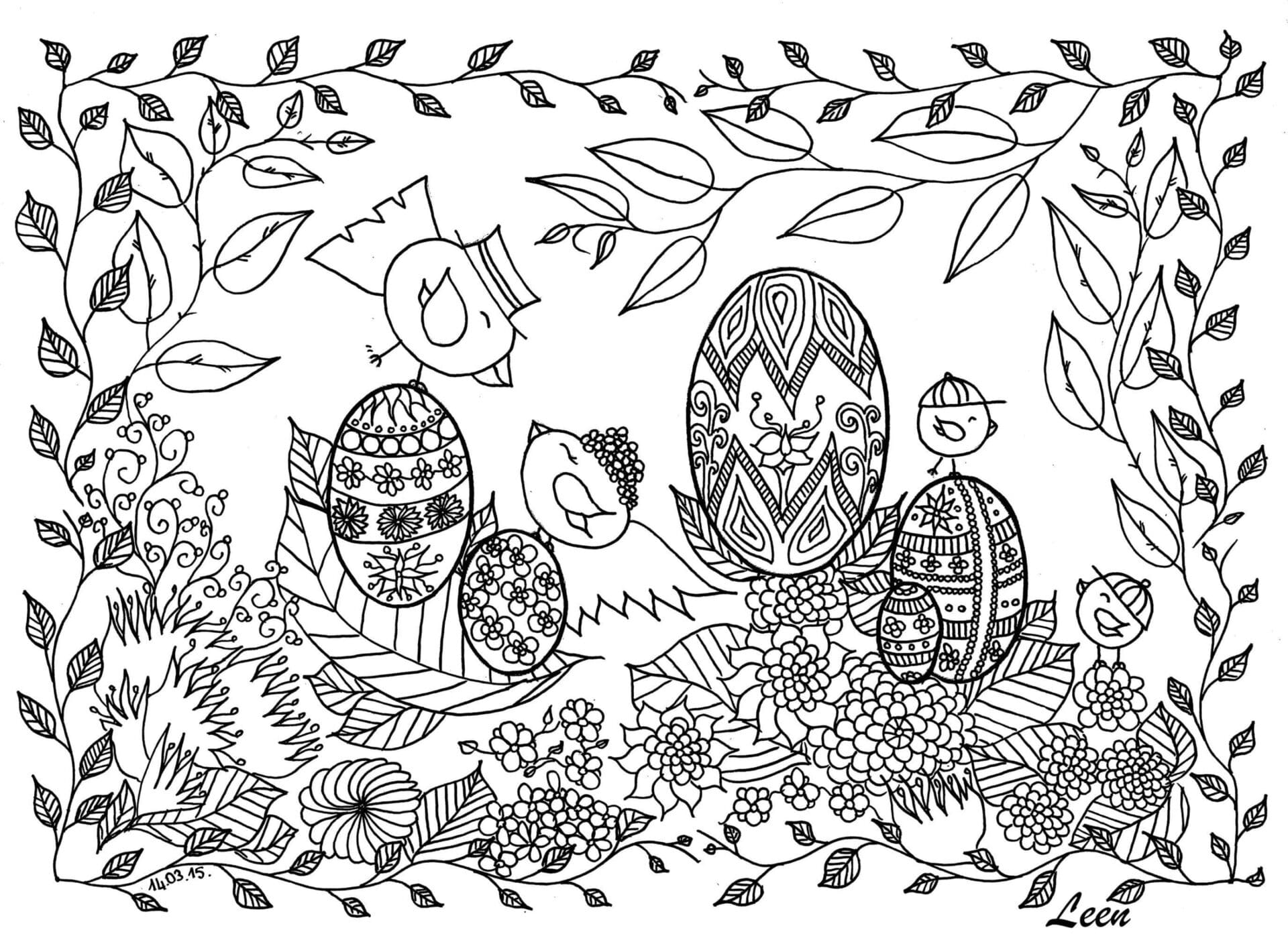 Coloriage Paques Adulte 5 à imprimer