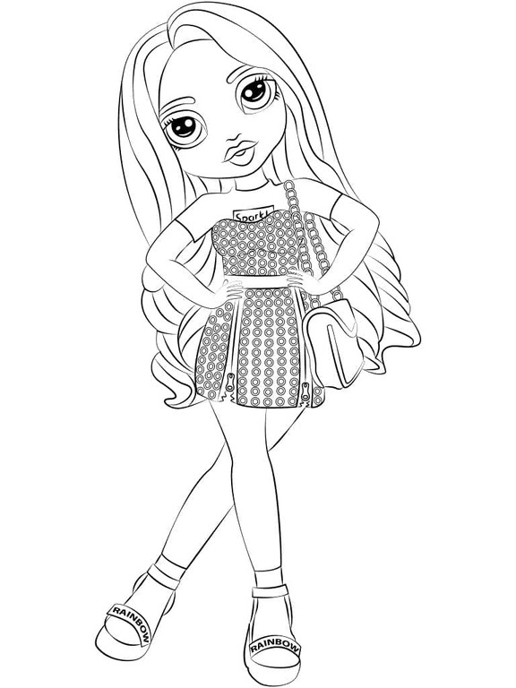 Coloriage Dessin Rainbow High Amaya Raine à imprimer