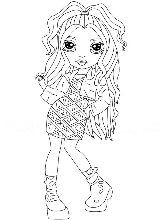 Coloriage Dessin Rainbow High Daria Roselyn