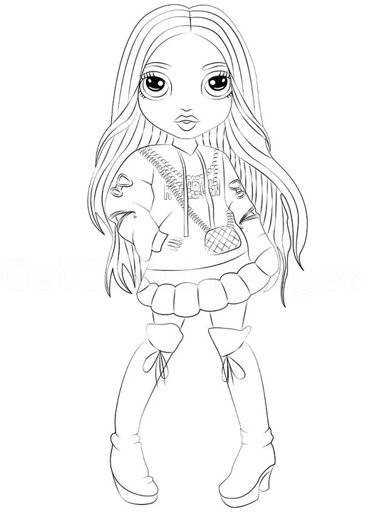 Coloriage Dessin Rainbow High Emi Vanda