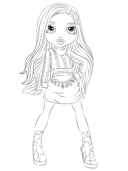 Coloriage Dessin Rainbow High Gabriella Icely à imprimer