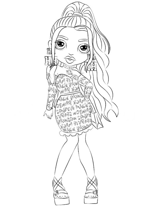 Coloriage Dessin Rainbow High Holly Devious à imprimer