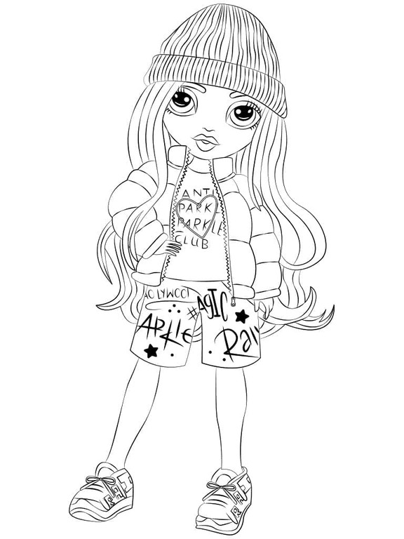 Coloriage Dessin Rainbow High Jade Art à imprimer