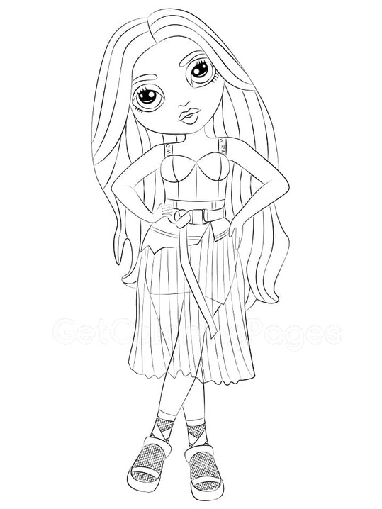 Coloriage Dessin Rainbow High Karma Nichols