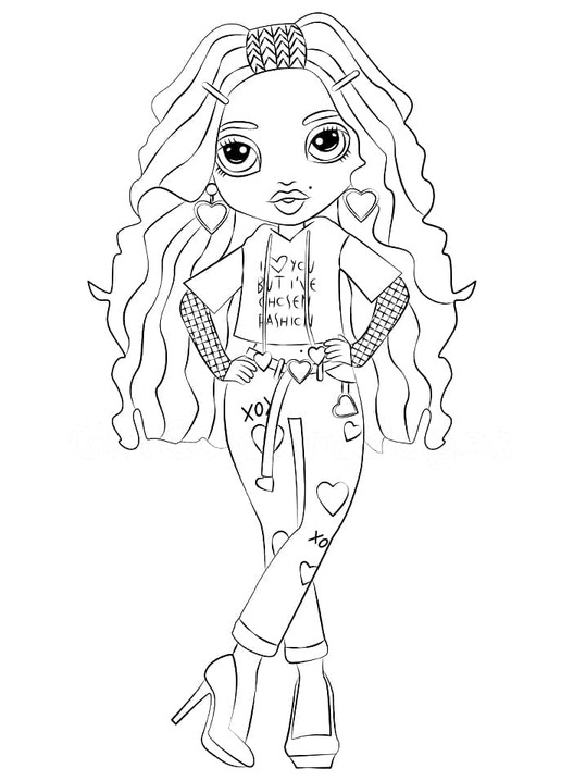 Coloriage Dessin Rainbow High Kia Hart à imprimer