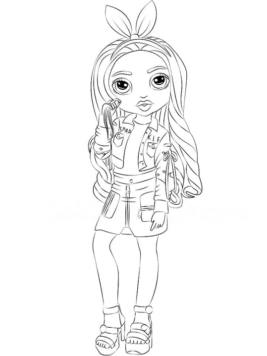 Coloriage Dessin Rainbow High Krystal Bailey