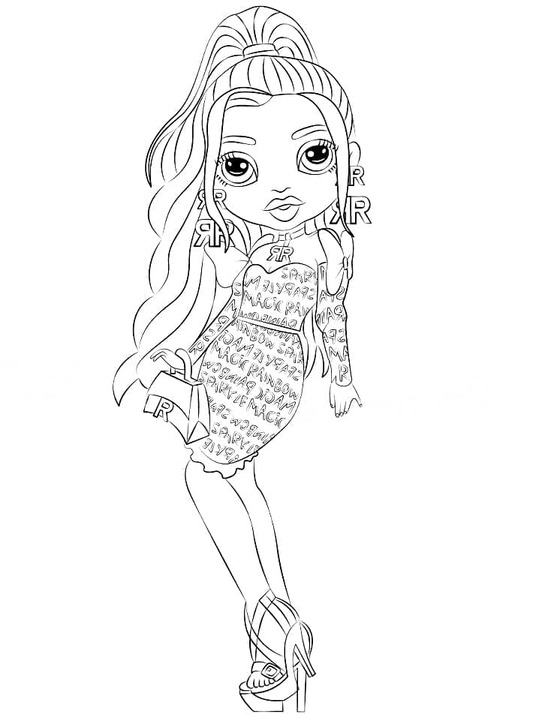 Coloriage Dessin Rainbow High Laurel Devious à imprimer